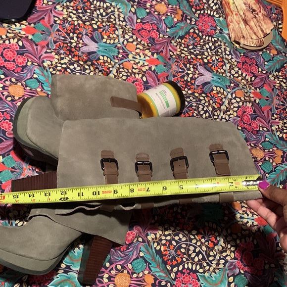 New Report Monroe Grey Suede Boots with buckles Size 10 - Picture 10 of 12